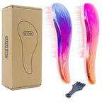 WYNK Gentle Detangling Hair Brush for Adults & Kids – 2 Pack, Painless for Wet or Dry Curly/Straight Hair, Reduces Breakage, Comfortable Scalp Feel