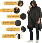 salamra Hooded Rain Poncho Waterproof Raincoat Jacket - Image 4