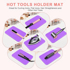 Oversize Silicone Heat Resistant Mat, Professional Hot Hair Tools Mat for Curling Iron, Flat Iron, Hair Straightener, Portable Hot Pad Cover with Velcro for Travel Home Salon(14.2" x 11.0")
