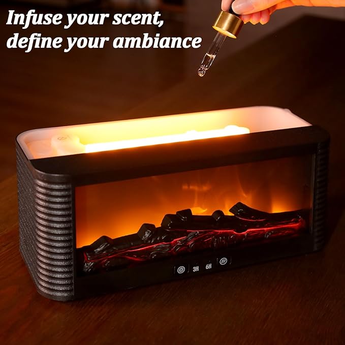 Essential Oil Diffuser for Home, Bedroom Humidifiers, Air Scent Aroma Aromatherapy Ultrasonic Humidifier Machine Timer Small Mini difusor de Aromas para casa Living Room Office Decor Gifts Fireplace