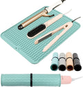 Oversize Silicone Heat Resistant Mat, Heat Mat with for Curling Iron, Travel Cover Cushion for Curling Irons, Hair Bands and Styling Tools(15.7" X 11.8") (Pink)