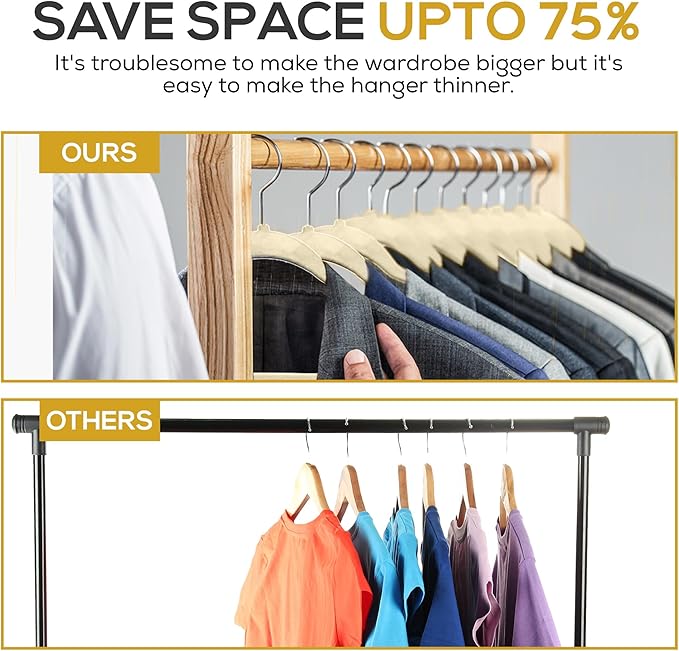 50 Pack New Premium Quality Velvet Hangers Ultra Thin Non Slip Adult Felt Space - Image 6