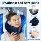 Neck Pillow for Traveling, Travel Pillows for Airplanes, 100% Pure Memory Foam - Image 6