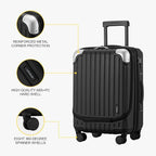 LEVEL8 Grace Carry On Luggage Airline Approved, 20 Inch Expandable Hardside - Image 8