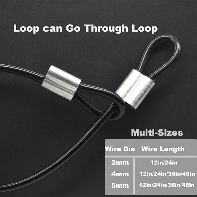10 Pcs 2mm Wire 24 inch Vinyl Coated Stainless Steel Cable - Image 2