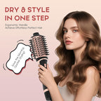 Hair Dryer Brush Set, Multifunctional Hot Air Brush for Salon Blowouts, Negative Ion Technology & Quick Drying, Shiny and Less Frizz, Blush Gold