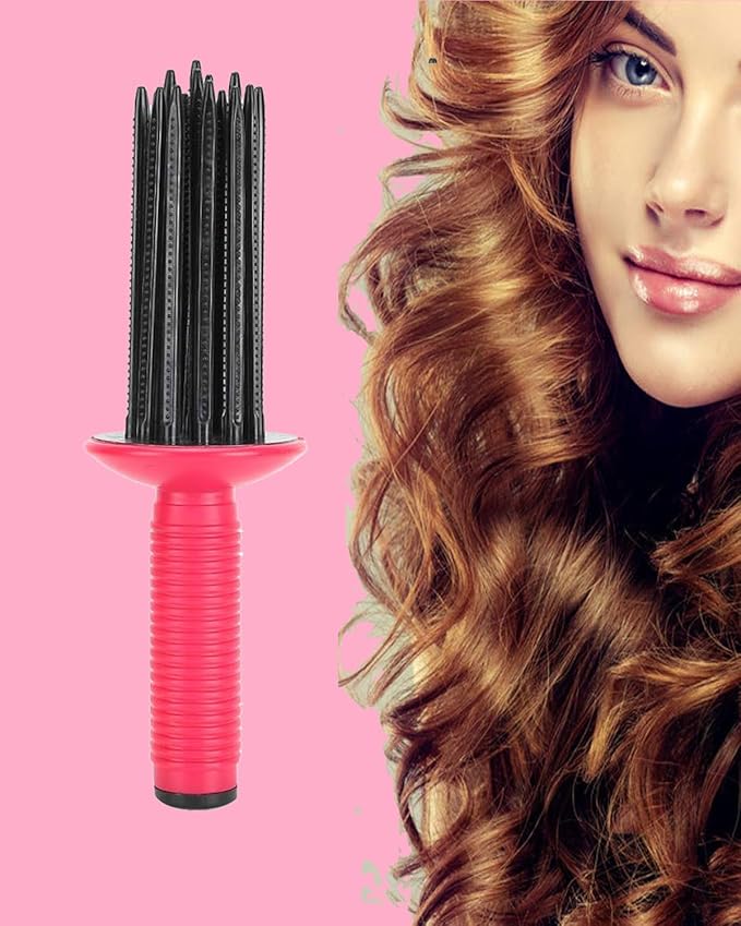 Hair Fluffy Styling Curler Curls Comb,Hair Curler Curling Make Up Brush Roller Tool Portable Comb Anti‑Slip Professional Round Hair Brush for Home Personal Use Travel