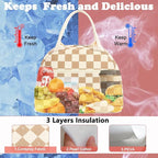 FlowFly Lunch Bag for Women Insulated Lunch Box Corduroy Lunch Tote Cooler for - Image 2