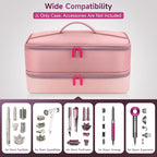 Travel Hair Dryer Case for Shark FlexFusion, Portable Hair Tools Bag, Double-Layer Storage Carrying Case for Shark FlexStyle Blow Dryer, FlexFusion & Fusion Air Straightener Attachments Holder