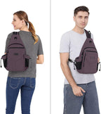 MOSISO Sling Backpack, Canvas Crossbody Hiking Daypack Bag - Image 6