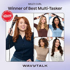 Wavytalk 5 in 1 Curling Wand Set, Multi Curl, Curling Wand Set with Thermal Brush and 4 Interchangeable Ceramic Curling Wand(0.5”-1.25”), Instant Heat Up Wand Curling Iron (Rose Gold)