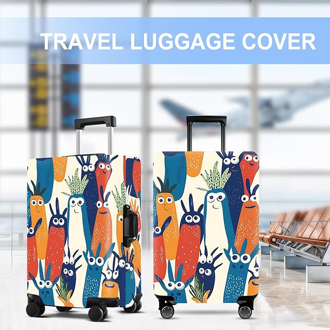 Carrot Luggage Cover Washable Suitcase Protector Anti-Scratch, Stretchable Fit - Image 5
