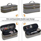Hair Dryer Travel Carrying Case, Curling Iron Storage Bag, Slim Expandable Handheld Dual-Layer Travel Storage Bag for Dryer/Hair Tool Organizer/Style Organizer