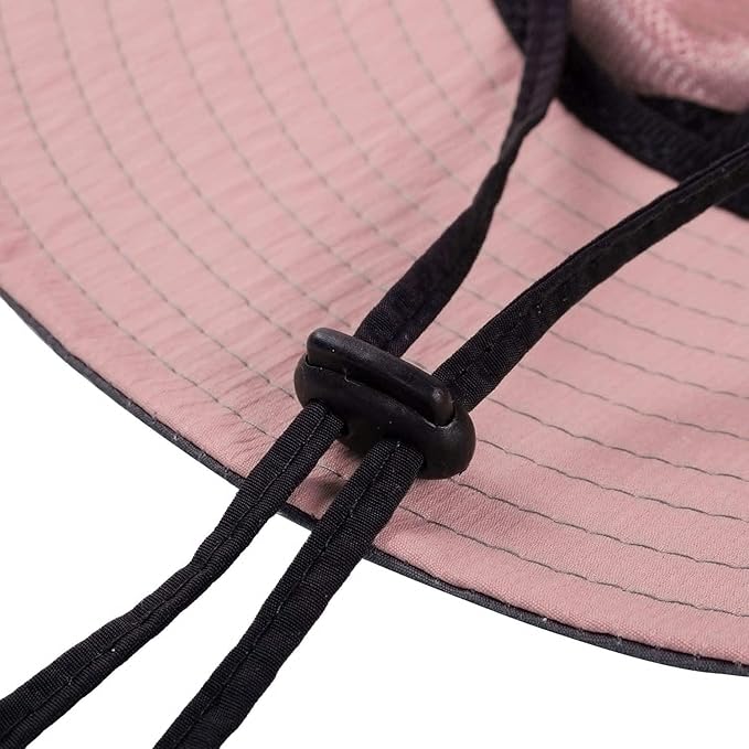 Rosoz Ponytail Sun Bucket Hats for Women UV Protection Foldable Mesh Wide Brim - Image 4