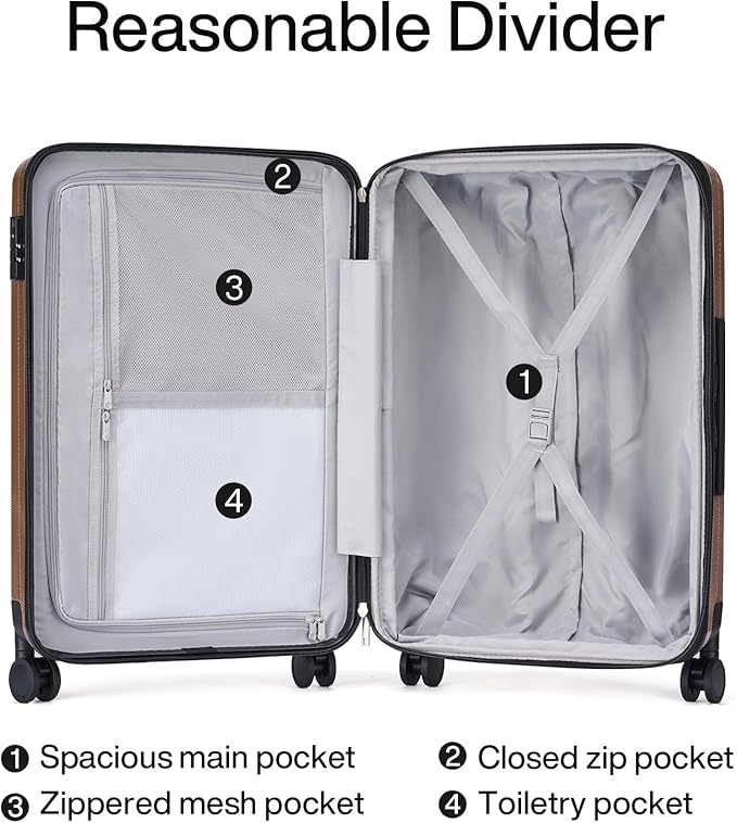 Hanke 29 Inch Expandable Checked Luggage Lightweight PC Hard Shell Luggage - Image 7