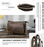 Electronic Organizer Zipper Bag Tech Kit, Top Grain Leather Handmade, Portable - Image 6