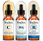TruSkin Face Serum Trio – Vitamin C, Retinol & Hyaluronic Acid Anti-Aging Serums for Face – AM, PM & All-Day Skincare Routine – Brightening, Smoothing & Hydrating Facial Serums, 1 fl oz Each