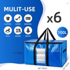TAILI Extra Large Moving Bags, 6 Pack Blue Heavy Duty Totes - Image 6
