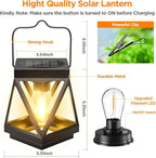 KOOPER 2 Pack Solar Lanterns Outdoor Waterproof, Upgraded Black Metal Hanging - Image 7