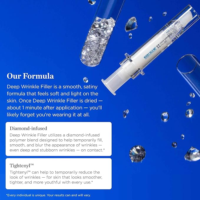 Beverly Hills MD Deep Wrinkle Filler- Decrease Appearance of Deep Wrinkles on Contact, Anti-Aging Serum for Smooth, Lifted Complexion- Helps Correct Fine Lines & Creases w/Diamond Dust & Polymers