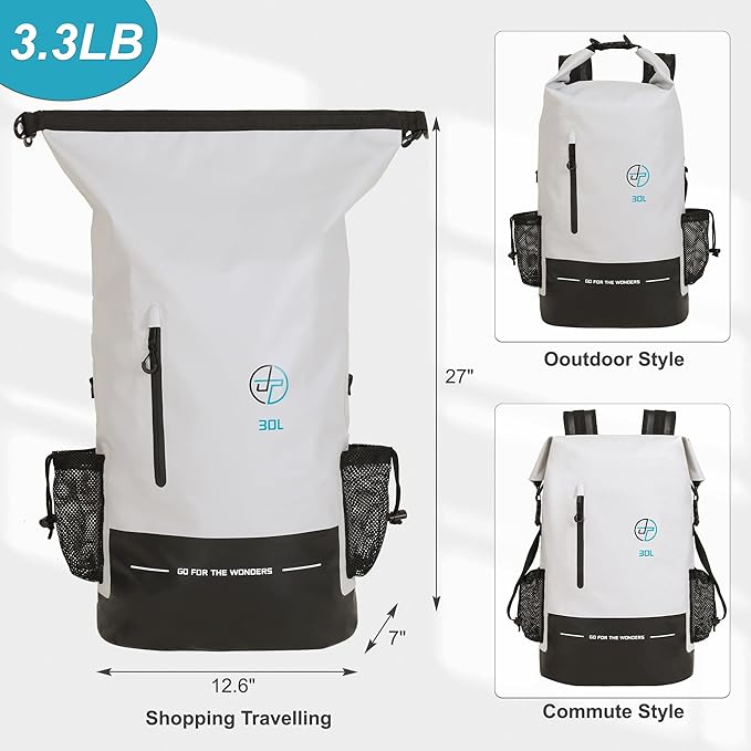 UPWELL Waterproof Dry Bag 30L Boating Backpack - Image 2