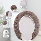 Microfiber Elongated Toilet Seat Cover 19.5"x 15" Machine Washable Solid Toilet - Image 4