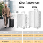 Krute Luggage Set 2 Pieces 20 28 Inch Aluminum Frame Carry on Luggages TSA Lock - Image 3