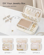 Vlando Travel Jewelry Case for Women Girls Mothers, PU Leather Small Mini - Image 4