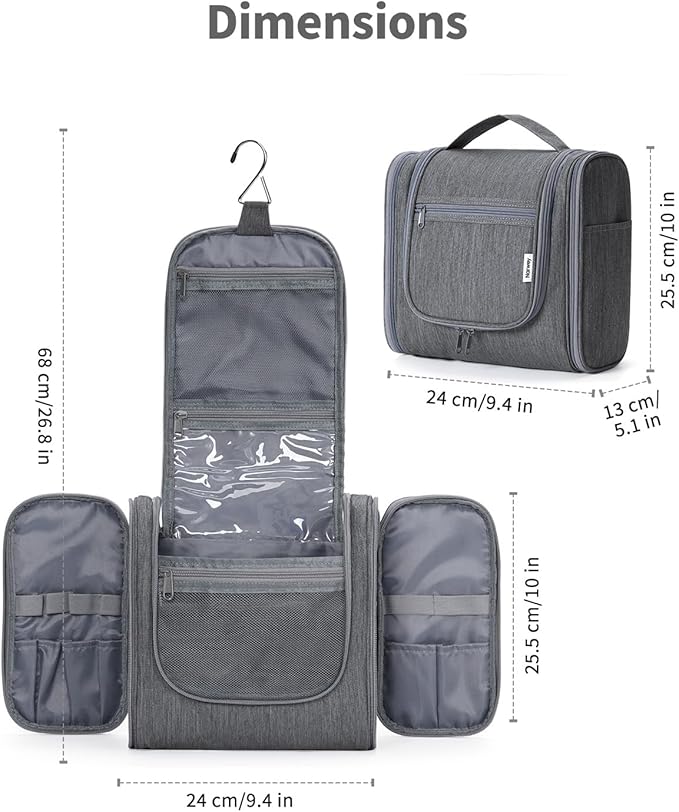 Narwey Hanging Toiletry Bag for Women Travel Makeup Bag Organizer Toiletries - Image 5