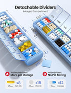Vaydeer 7 Day Weekly Pill Organizer, Metal Travel Pill Case, Large Capacity - Image 4