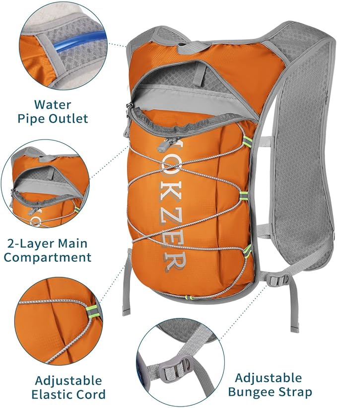 Running Hydration Vest with a 2L Water Bladder, Hydration Pack Lightweight - Image 3