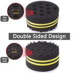 Small and Big Hole Hair Sponge for Twist Dreads Locking Afro Curl Brush Barber 2 PCS