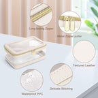 Travel Clear Makeup Bag with Makeup Brush Bag, Leather Make up Case Toiletry Bag - Image 5