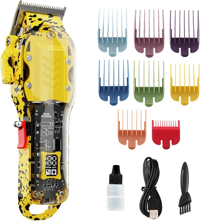 Hair Clippers for Men, Cordless Barber kit for Hair Cutting & Grooming, Hair Clippers Set for Barber Haircut with LED Display