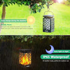 TomCare Solar Lanterns Outdoor Upgraded Flickering Flame Waterproof Hanging - Image 5