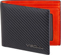 VISOUL Mens Bifold Wallet with 2 ID Windows Carbon Fiber Leather, RFID Blocking by VISOUL