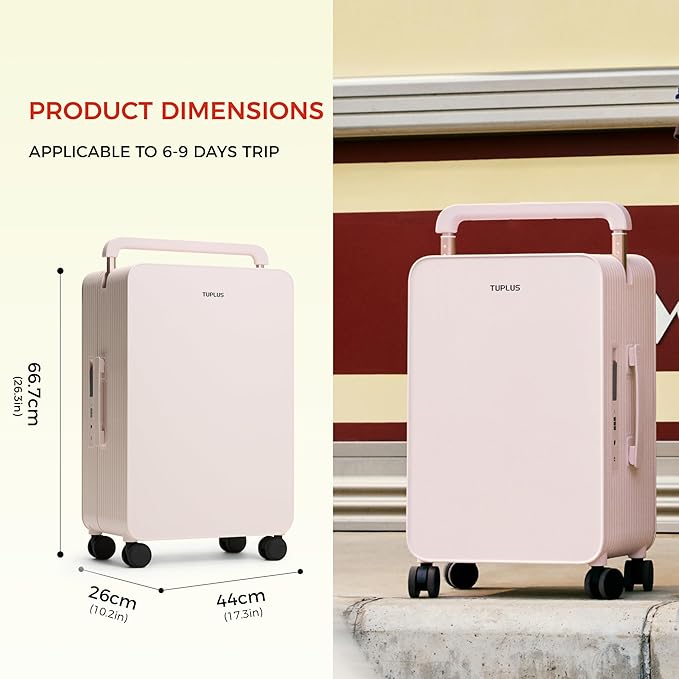 TUPLUS 24” Checked Hardside Luggage Lightweight ABS Travel Suitcase - Image 6