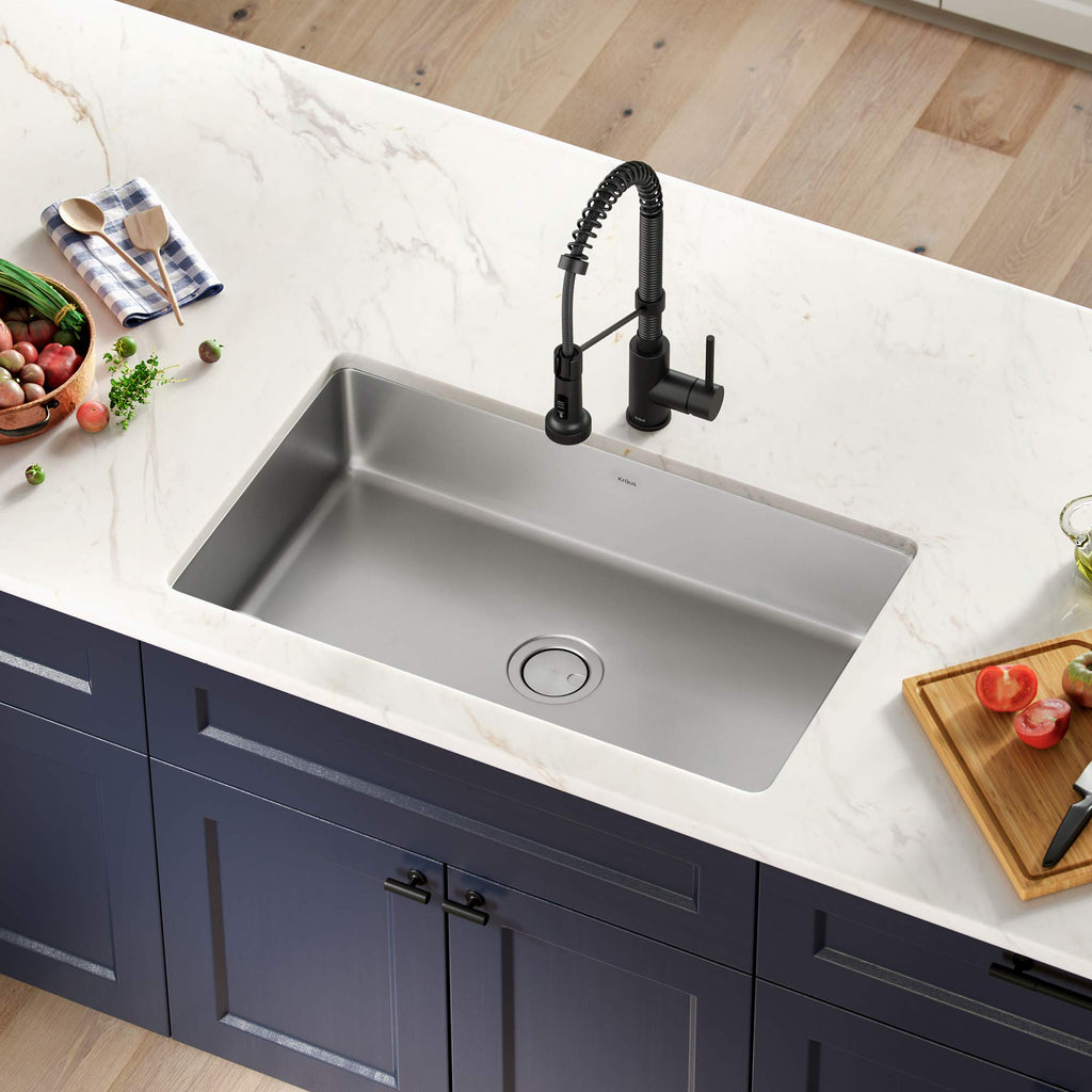 Dex 32 inch Undermount 16 Gauge Stainless Steel Single Bowl Kitchen Sink (32 Inch / Single Bowl)