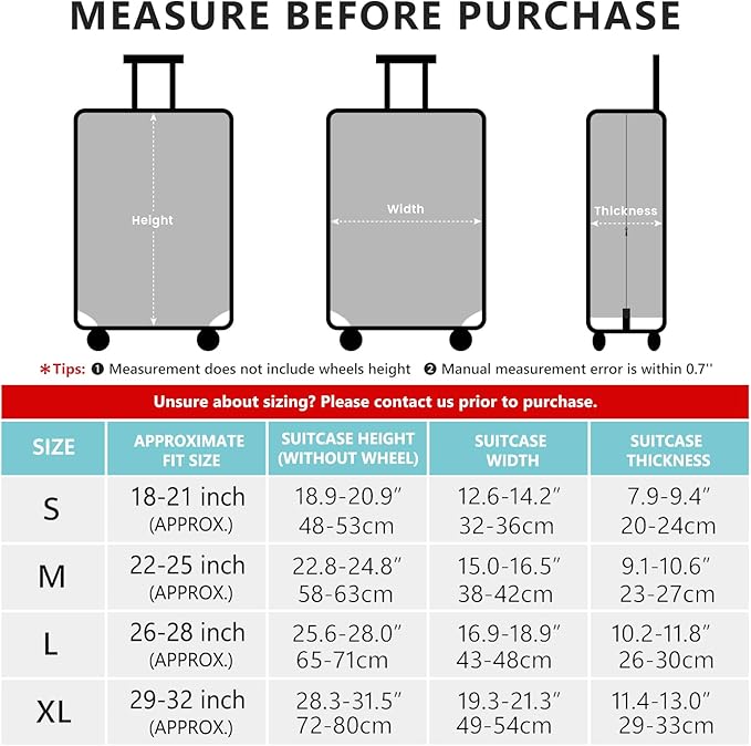 Travelkin Luggage Cover Washable Suitcase Cover Suitcase Protector Anti-scratch - Image 5