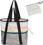 Sandproof Beach Bag with Zipper by NBIAN