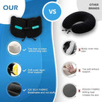 Travel Neck Pillow for Airplane Chin Support Memory Foam Machine Washable for - Image 4