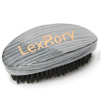 Curved Wave Brush for Men 360, Medium Hard Palm Hair Brushes with Boar Bristles for Black Hair Wavers to Creating 360 Waves (Grey)