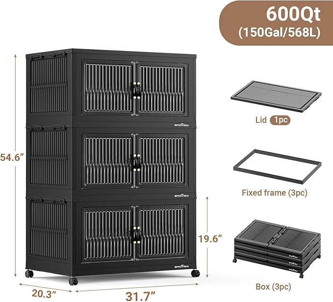BROVIEW 600Qt Extra Large Stackable Storage Bins - Image 2