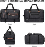 WITZMAN Canvas Weekender Bag Mens Overnight Bag - Image 8