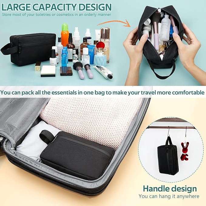 Travel Toiletry Bag for Women and Men, Water-resistant Shaving Bag for - Image 3