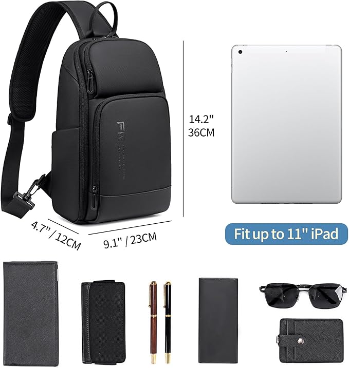 FENRUIEN Crossbody Sling Bag for Men, Water Resistant One Shoulder Backpack - Image 2