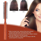 Round Styling Hair Brush for Women Men, Small Curling Roller Hairbrush with Wooden Handle, Static Free Detangling Brush for Blow Drying Curling Straightening, Practical Styling Tool for Hairdresser