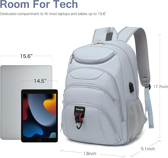 Boavan Laptop Backpack for women, 15.6 inch Laptop Bag - Image 3