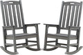Psilvam Outdoor Rocking Chair Set of 2, Poly Lumber Oversized Rocking Chair by PsilvamGardenFurniture
