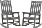 Psilvam Outdoor Rocking Chair Set of 2, Poly Lumber Oversized Rocking Chair by PsilvamGardenFurniture